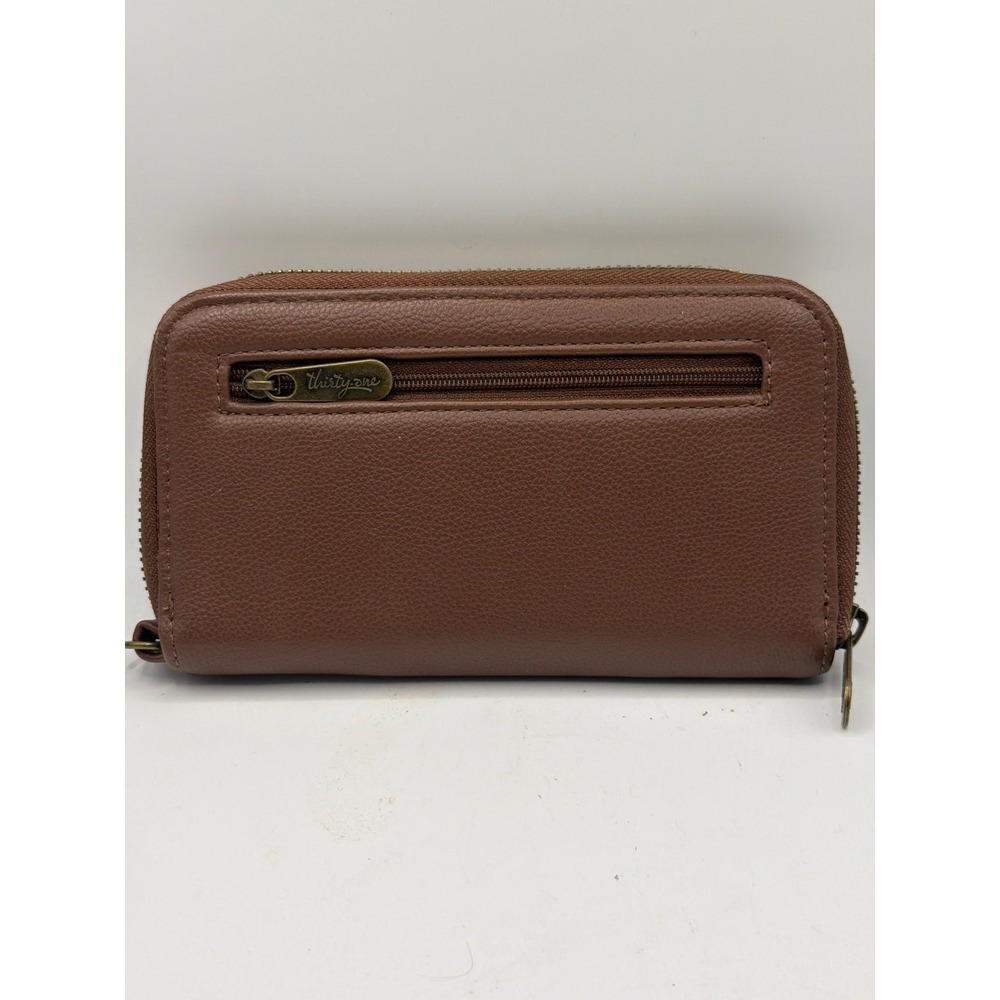 Pebble Brown Thirty-One zip up pouch Wallet